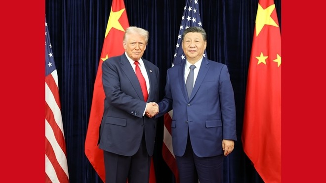 習(xí)近平同美國(guó)總統(tǒng)特朗普在釜山舉行會(huì)晤